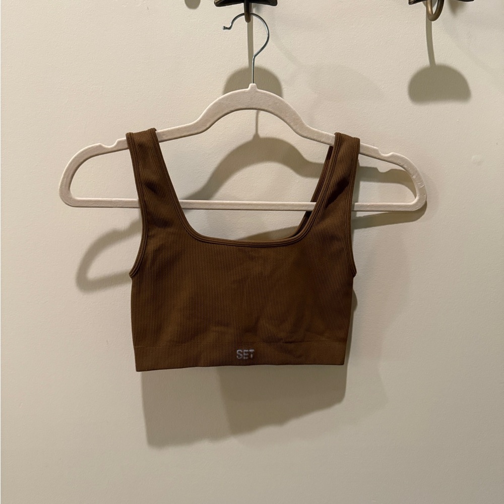SET Active Sculptflex Power Box Cut Bra in Brown